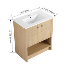 Load image into Gallery viewer, Modern Freestanding Bathroom Vanity With Ceramic Sink And Soft Closing Doors