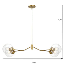 Load image into Gallery viewer, Jewel - 4 Lights Chandelier Ceiling Hanging Light Fixture - Clear / Gold