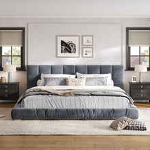 Load image into Gallery viewer, Upholstered Platform Bed Frame With Tufted Headboard