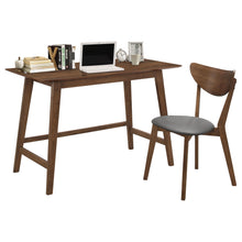 Load image into Gallery viewer, 2 Piece Home Office Desk And Chair Set - Gray / Walnut Brown