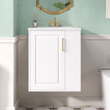 Load image into Gallery viewer, Wall Mounted Bathroom Cabinet With Side Shelf Combo, Vanity With Sink - White