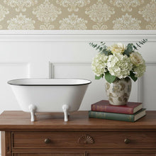 Load image into Gallery viewer, Hand Painted Decorative Tub - White / White