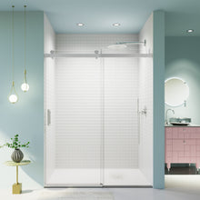 Load image into Gallery viewer, Frameless Single Sliding Soft Close Shower Doors, 3 / 8" Tempered Glass Reversible Installatio