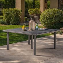 Load image into Gallery viewer, Outdoor Square Rattan Wicker Dining Table - Gray