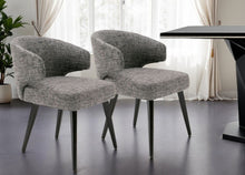 Load image into Gallery viewer, Upholstered Fabric Wing Back Dining Arm Chair - Gray