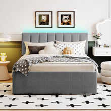 Load image into Gallery viewer, Upholstered Platform Bed With Trundle