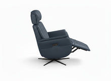 Load image into Gallery viewer, Genuine Leather Power Swivel Recliner - Blue
