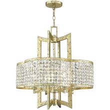 Load image into Gallery viewer, 24" Four Light Metal Dimmable Chandelier With Shades - Gold / Clear