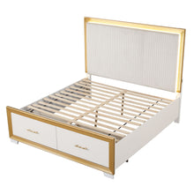 Load image into Gallery viewer, Obsession - Queen Size Bed With LED Headboard And Footboard Storage Drawer - White