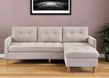 Load image into Gallery viewer, Polyester Blend Sofa With Ottoman With Natural Legs - Beige