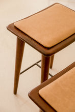 Load image into Gallery viewer, Solid Wood Backless Counter Height Bar Chair - Cream And Brown