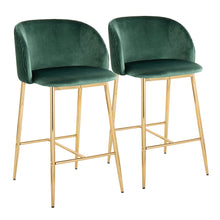 Load image into Gallery viewer, Fran - Pleated Waves Contemporary / Glam Fixed Height Counter Stool (Set of 2)