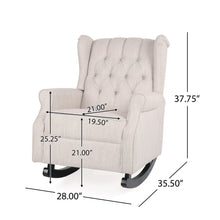 Load image into Gallery viewer, Sheila - Contemporary Fabric Tufted Wingback Rocking Chair