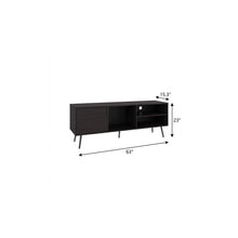 Load image into Gallery viewer, Enclosed Open Storage Entertainment Center - Black