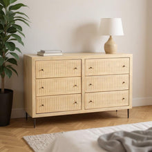 Load image into Gallery viewer, 68" Solid Wood Six Drawer Dresser - Natural