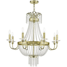 Load image into Gallery viewer, Eight Light Metal Dimmable Chandelier With Shades - Gold