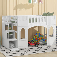 Load image into Gallery viewer, Loft Bed With Storage Staircase And Windows