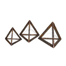Load image into Gallery viewer, Pyramid Tabletop Sculptures (Set of 3) - Bronze