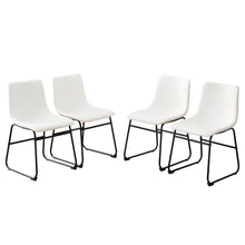Load image into Gallery viewer, Faux Leather And Metal Dining Side Chairs (Set of 4) - White / Black