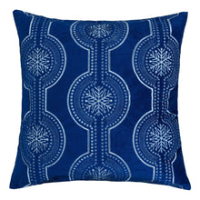 Load image into Gallery viewer, Holiday Throw Pillow With Snowflake Embroidery