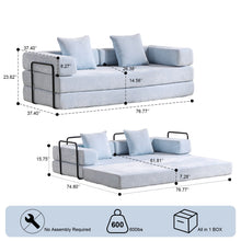Load image into Gallery viewer, Convertible Floor Sofa Bed With Pillow Back Support Armrest