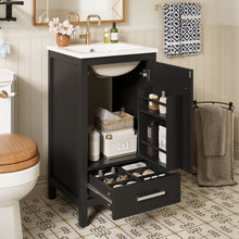 Load image into Gallery viewer, Bathroom Vanity With Ceramic Sink, Soft Close Drawers, Door Organizer, Divider Drawer, Adjustable Foot Pads