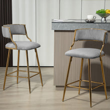 Load image into Gallery viewer, Counter Height Bar Stools With Powder Coating Base And Footrest (Set of 2) -