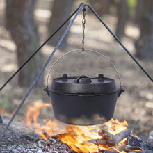 Load image into Gallery viewer, Pre-Seasoned Cast Dutch Oven With Skillet Lid And Pot Rack