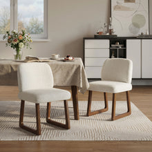 Load image into Gallery viewer, Dining Chair With Curved Legs (Set of 2) - Beige / Brown