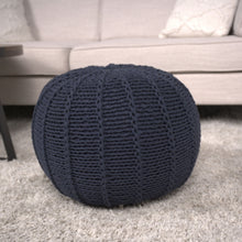 Load image into Gallery viewer, Bordeaux - Knitted Round Pouf Ottoman And Floor Cushion