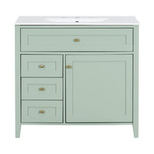 Load image into Gallery viewer, Bathroom Vanity With Sink, 3 Drawers & Cabinet With Adjustable Shelves