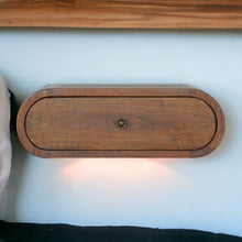 Load image into Gallery viewer, Wall Mounted Round Bedside Table - Chestnut