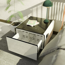 Load image into Gallery viewer, Modern Smart Side Table With Built-In Fridge, Wireless Charging, Temperature Control, Power Socket, USB Ports, Outlet Protection, Induction Light