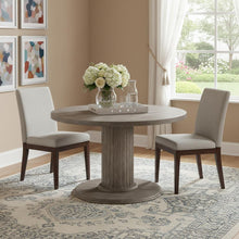 Load image into Gallery viewer, 47" Wood Pedestal Base Round Top Dining Table - Gray