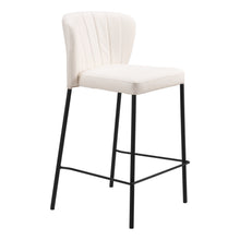 Load image into Gallery viewer, Faux Leather And Steel Counter Height Bar Chairs (Set of 2) - Cream And Black