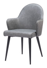 Load image into Gallery viewer, Upholstered In Faux Leather Dining Arm Chair - Gray / Brown