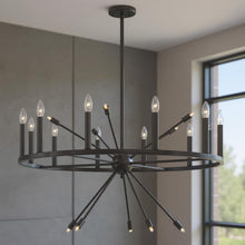 Load image into Gallery viewer, Candle Style Multi Light Metal Dimmable Chandelier - Black