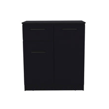 Load image into Gallery viewer, 37" Wood Accent Cabinet With Two Doors And One Drawer - Black