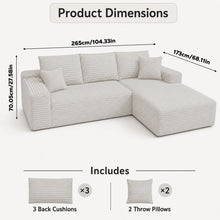 Load image into Gallery viewer, Modern L-Shaped Sectional Sofa With Left Facing Chaise