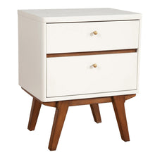 Load image into Gallery viewer, Two Drawer Wood Nightstand - White