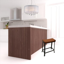 Load image into Gallery viewer, Steel Backless Counter Height Bar Chair With Footrest 24" - Chestnut and Black