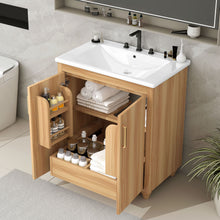 Load image into Gallery viewer, 30" Bathroom Vanity With Sink, Cabinet With Doors And Drawer, Rectangular Shape - Natural
