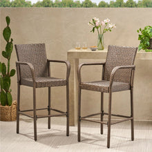 Load image into Gallery viewer, Outdoor Wicker Barstools With Rattan And Iron Frame