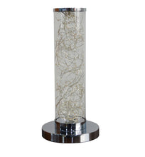 Load image into Gallery viewer, 13" Silver Metal Column LED Table Lamp