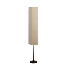 Load image into Gallery viewer, 63" Black And Off White Column Floor Lamp With Off White Paper Rectangular Shade