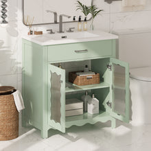 Load image into Gallery viewer, Modern Bathroom Vanity With Tempered Glass Doors