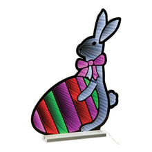 Load image into Gallery viewer, Plastic Rabbit Tabletop Sculpture With LED - White / Pink / Green