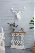 Load image into Gallery viewer, Classic Vintage Wash Console Table With Wood Top - Brown / Antique White