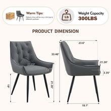 Load image into Gallery viewer, Dining Kitchen Chairs, Flat Back (Set of 2) - Dark Gray