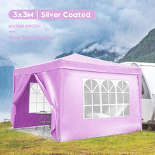 Load image into Gallery viewer, 10'X10' Folding Canopy With 4 Removable Sidewalls Outdoor Event Shelter UPF 50+ Gazebo Portable Tents For Parties Beach Camping Wedding Ez Pop Up Canopy 4 Pieces Weight Bag + Carry Bag